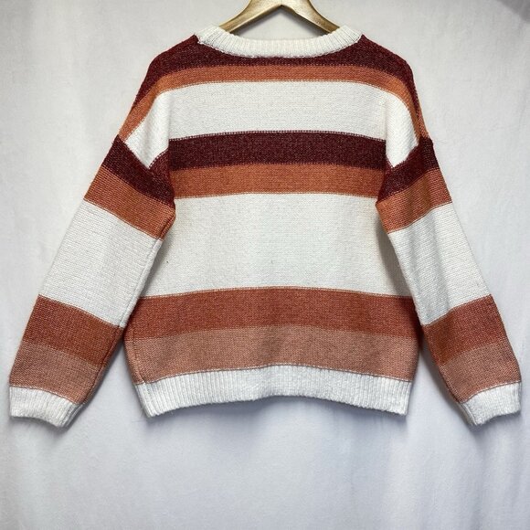 ROXY Real Groove Knit Striped Crew-Neck Pullover Sweater Women XL Multicolor - Picture 8 of 16